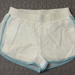 Joe Fresh athletic White Shorts with Light Blue Trim lined size large